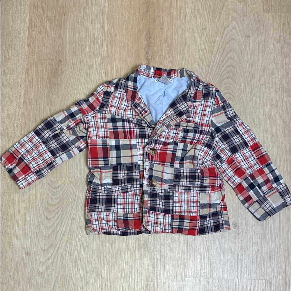 Janie and Jack Plaid Boy’s 18/24m Blazer - Red, Blue, and khaki